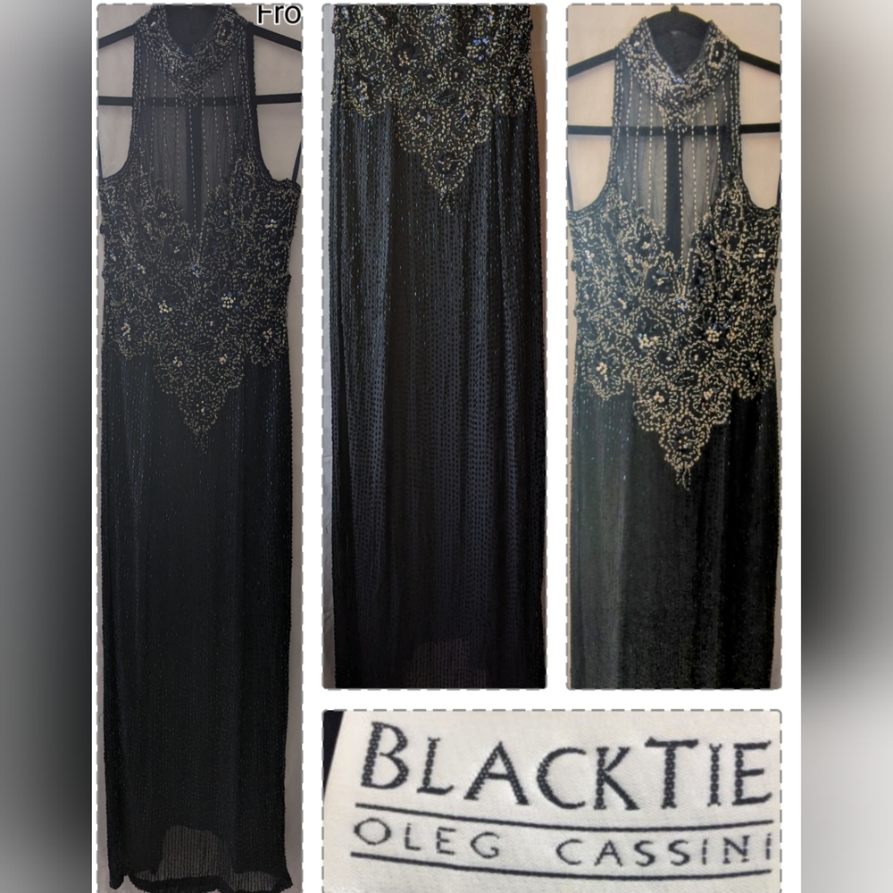 OLEG CASSINI BLACK TIE DRESS